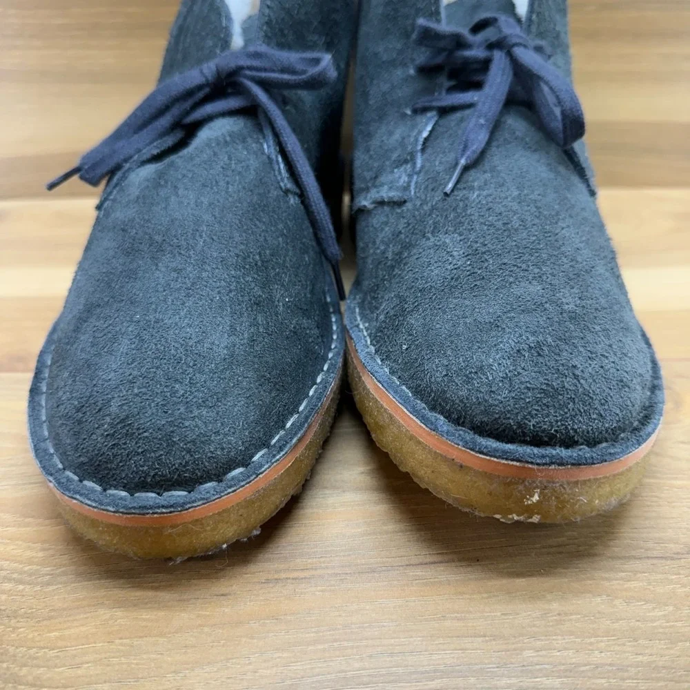 Clarks Todd Snyder Desert Chukka Mens 11.5 Dark Gray Blue? Suede Crepe Gum Fur